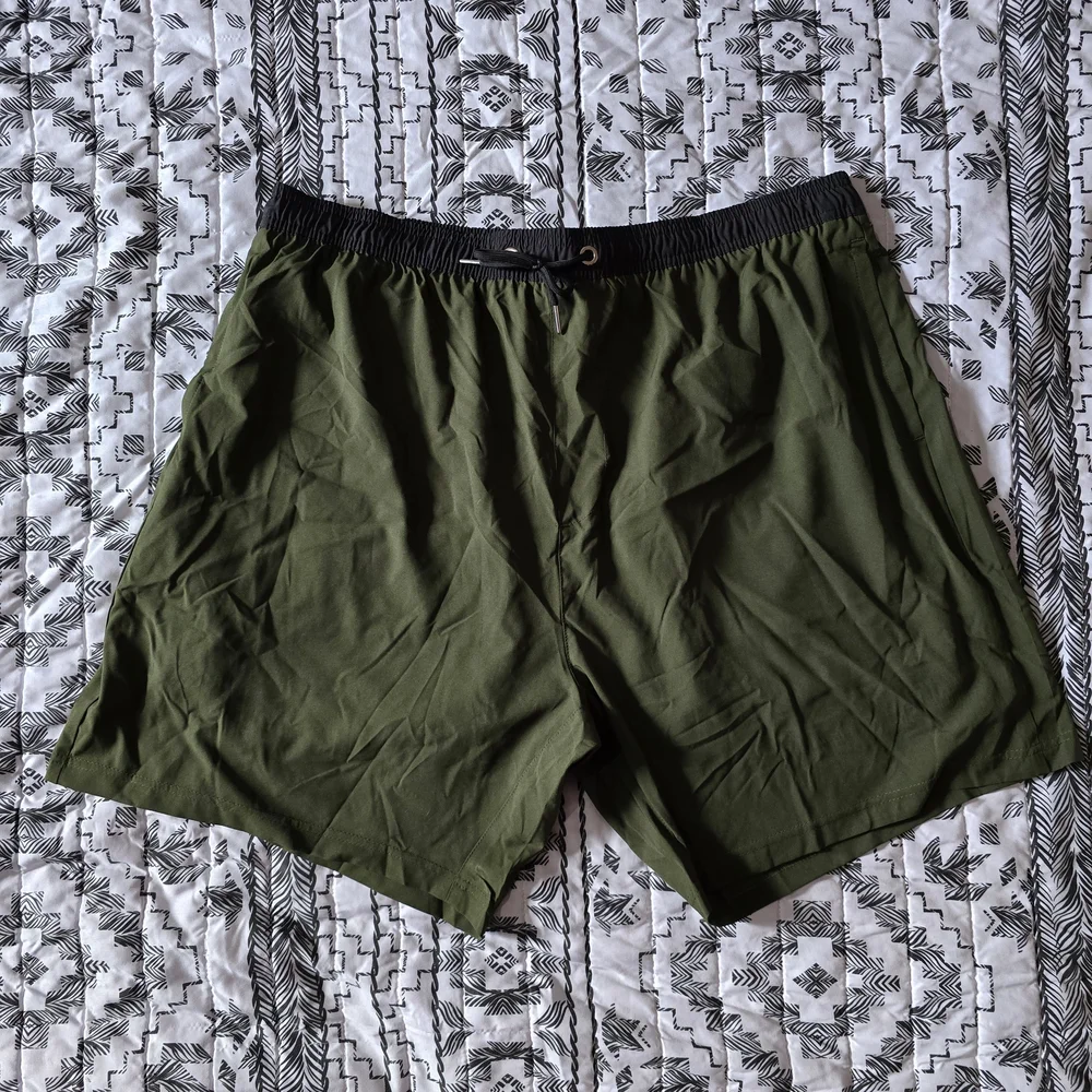 BOCACUE Olive Green Athletic Shorts 3XL Stretch Lounge Activewear Swimshorts NWT